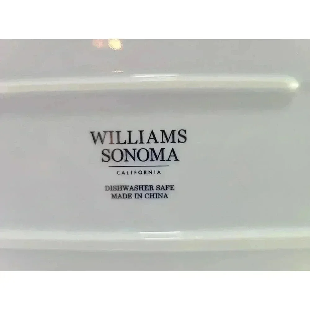 Williams Sonoma Small Serving Tray Platter Gold White Letter D Monogrammed